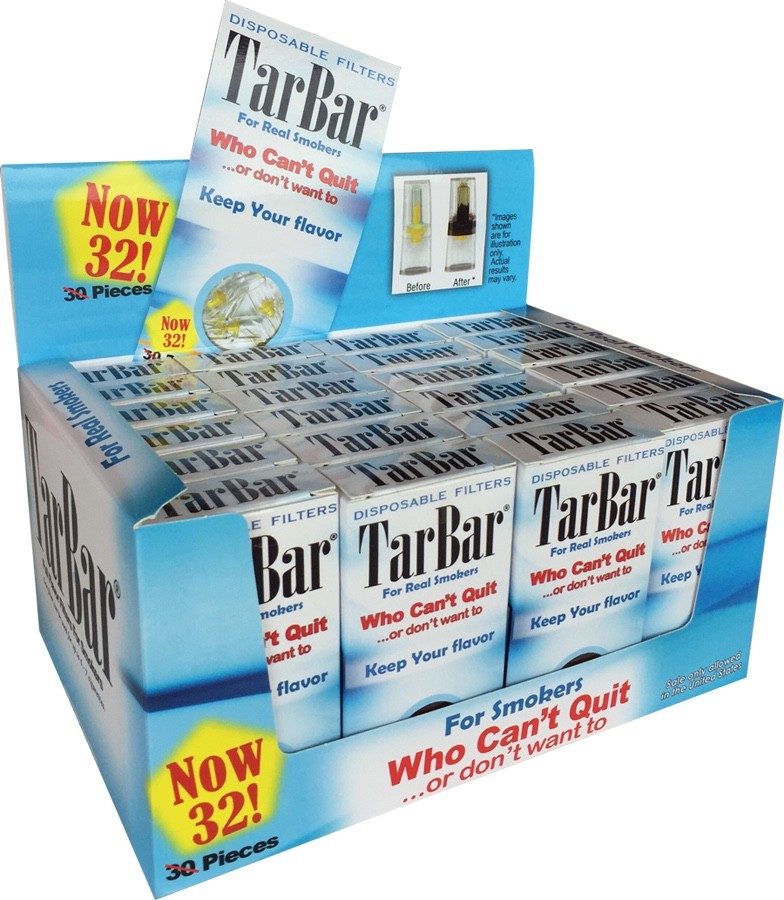 TarBar Cigarette Filters Disposable (4 Boxes / 128 Total) FREE SHIP