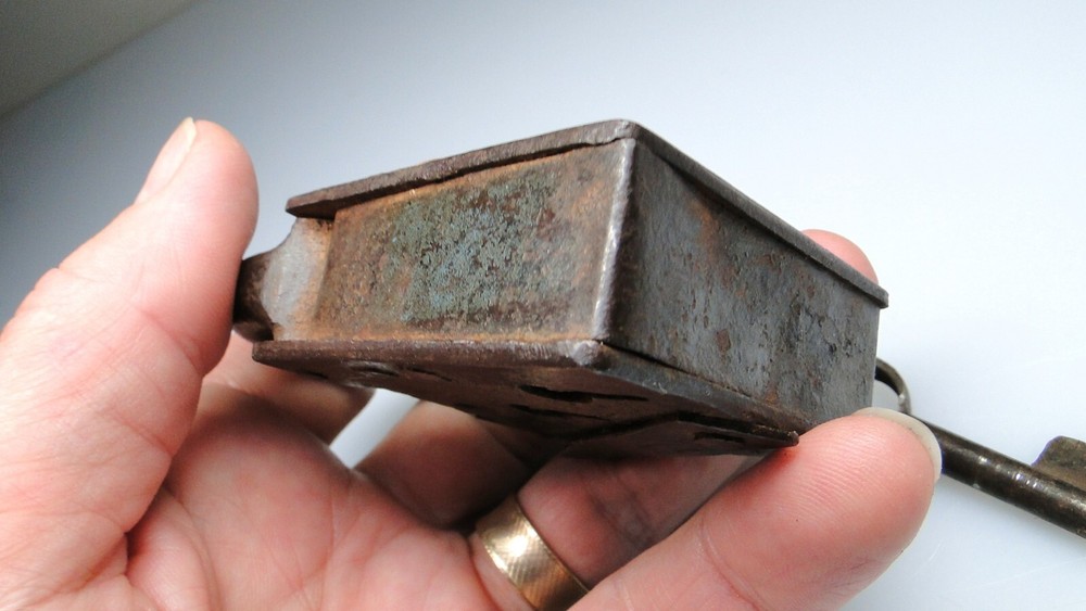 Antique Handmade Padlock #11 with Lock Key