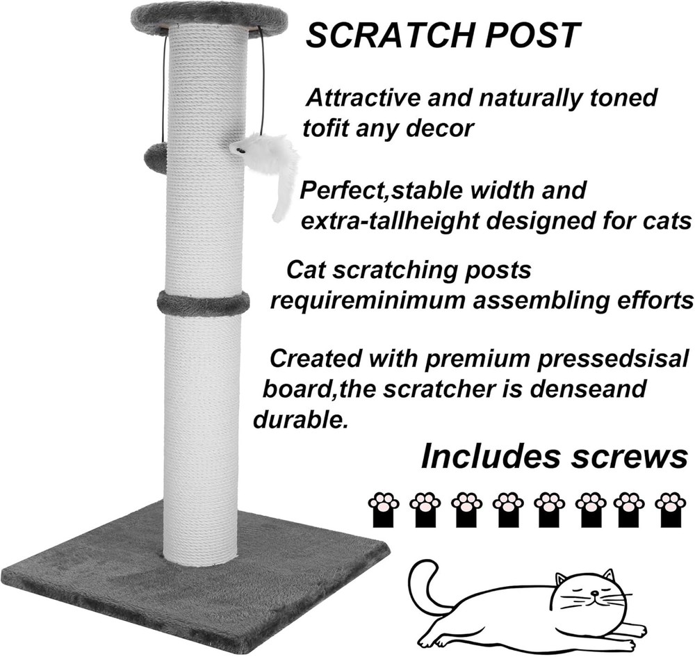 Cat Scratching Post 34 in. Heavy Duty Thickened Cat Scratching Post