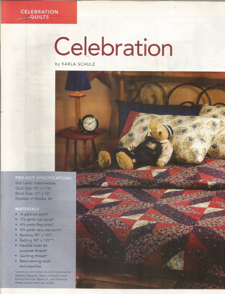 L0100   CELEBRATION QUILT  PATTERN/INSTRUCTIONS