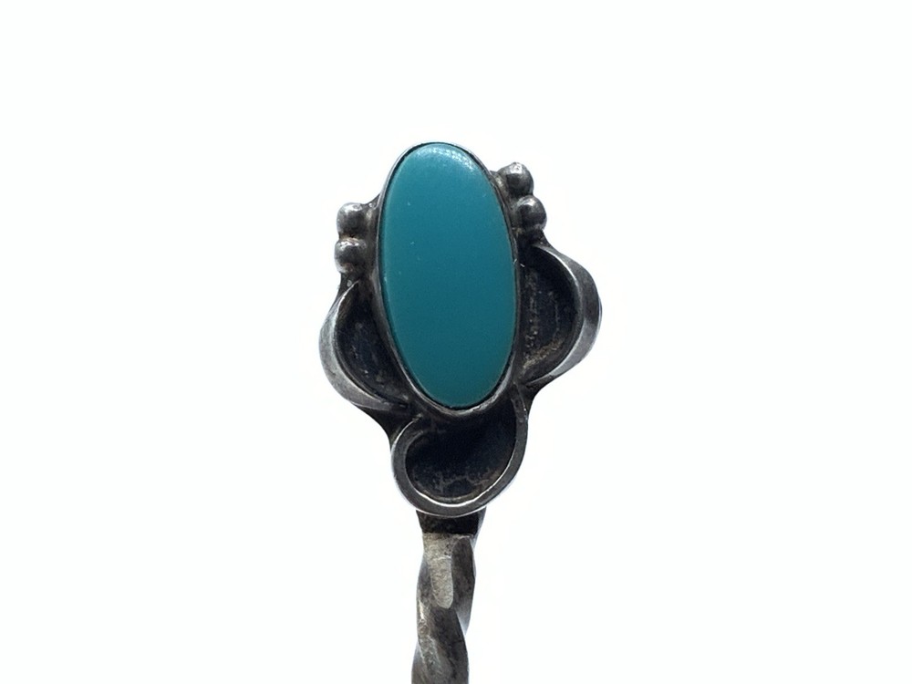 Native American Navajo Sterling Silver Turquoise Small Spoon