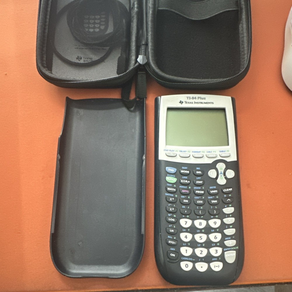 Texas Instruments TI-84 Plus Graphing Calculator with Case & Charging Cable