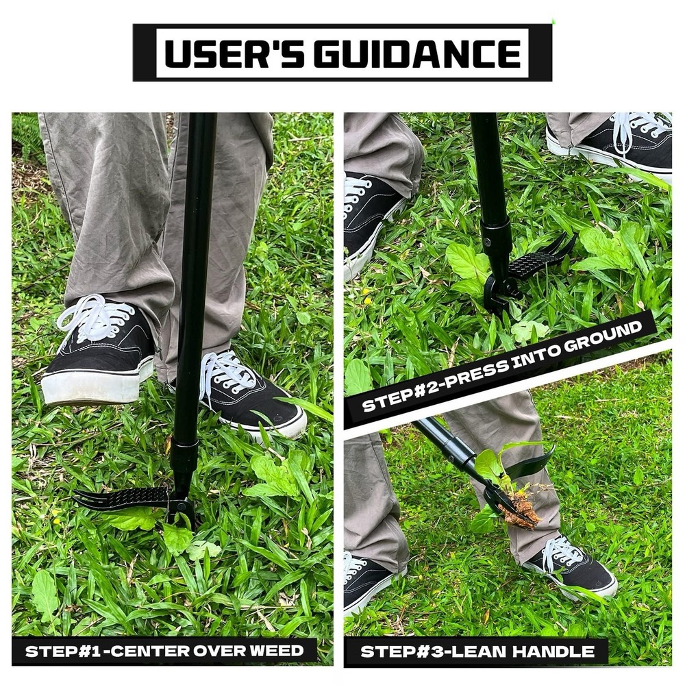 Weeder Puller Stand Up Weed Tool Handle Claw Garden Outdoor Root Remover Killer