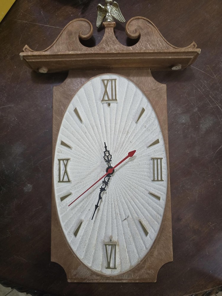 Vintage Roselle Studios Wall Clock with Eagle Ornament