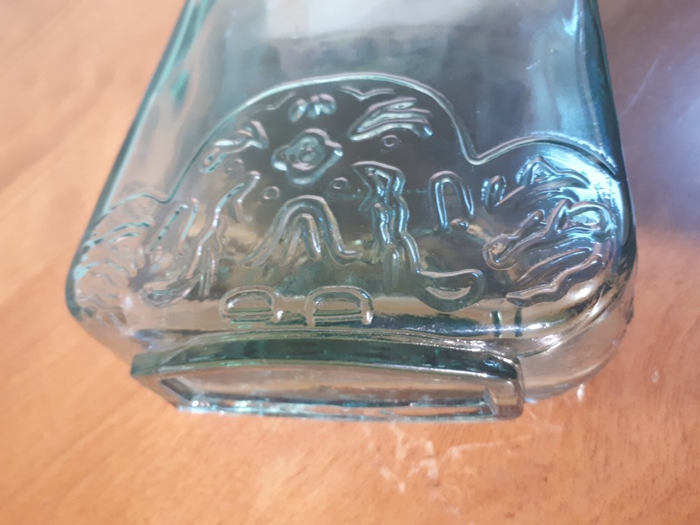 Vintage Large & Thin Mint Aqua Glass Bottle