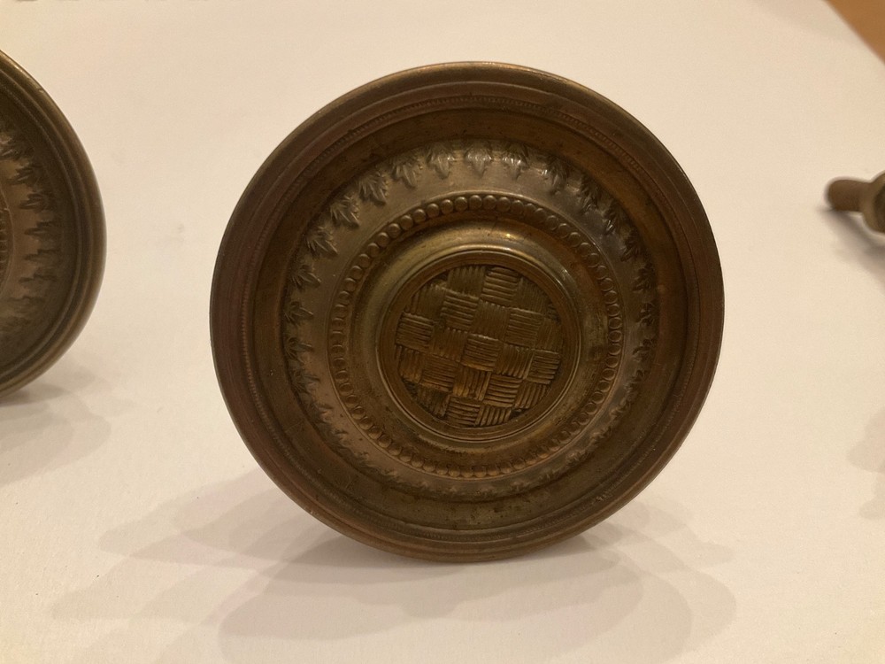 Single Post Drawer Pull basket weave Furniture Drawer Pull Cabinet Pull Brass