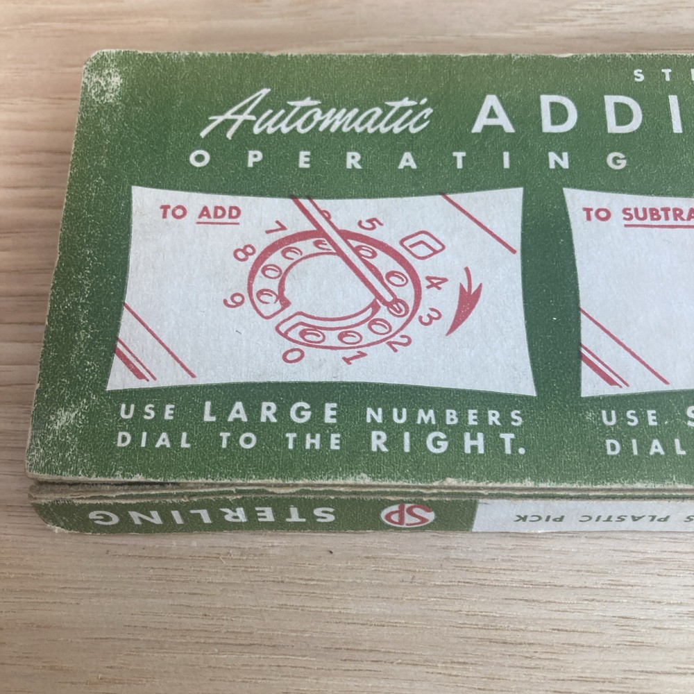 Vtg Automatic Adding Machine 1950s Sterling Add It Adding Machine Box Stylus