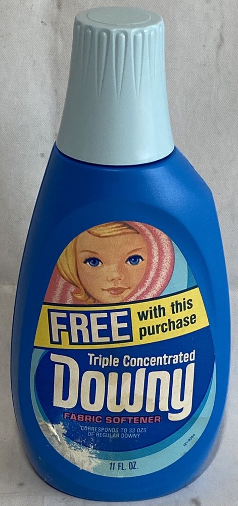 Vintage Downy Fabric Softener Plastic Bottle Paper Label 11FL OZ