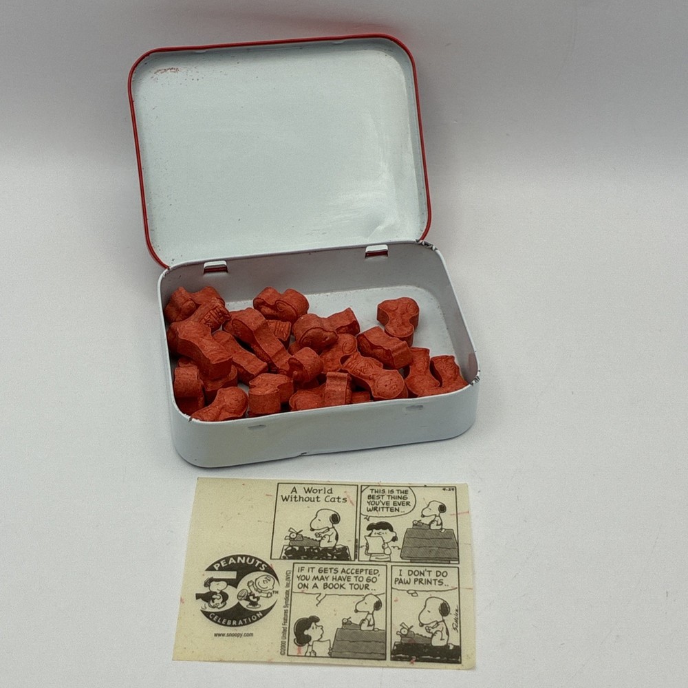 Vtg Tin Box Ragold Peanuts SNOOPY CINNAMON MINTS Candy
