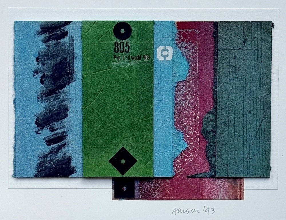 HARRY AMSON (British 20C) - MIXED MEDIA ABSTRACT COMPOSITION #2