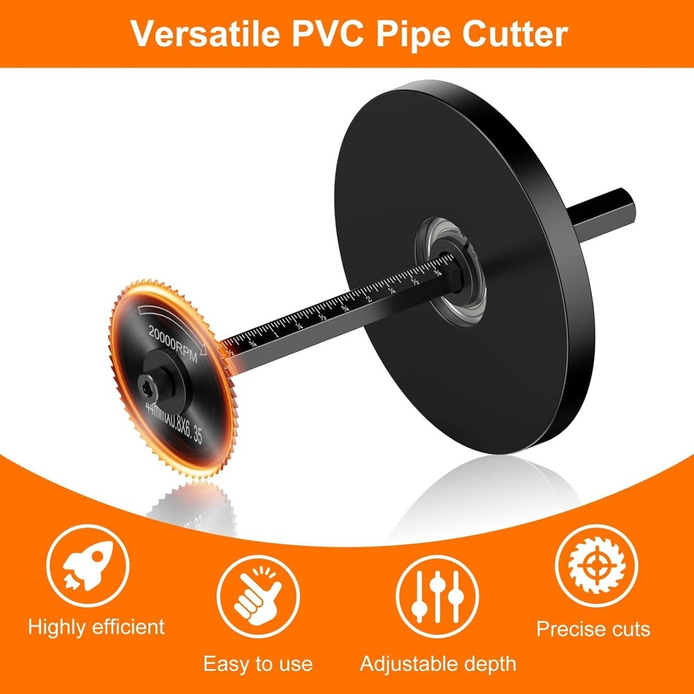 Inside Pipe Cutter for PVC Pipe, Tool Set with scale - Matte Black