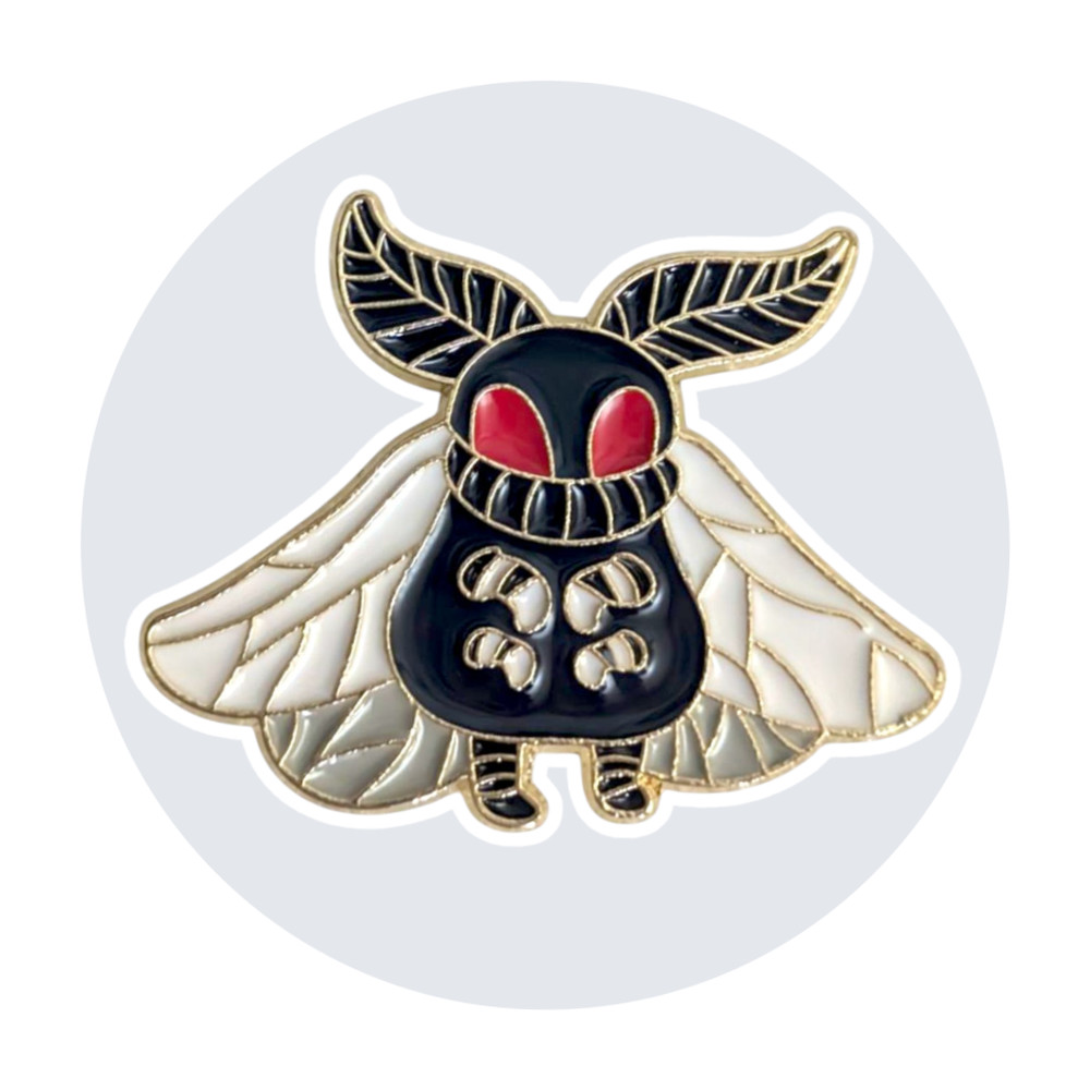 Insect Animal Cryptid Enamel Pin: Moth Mothman