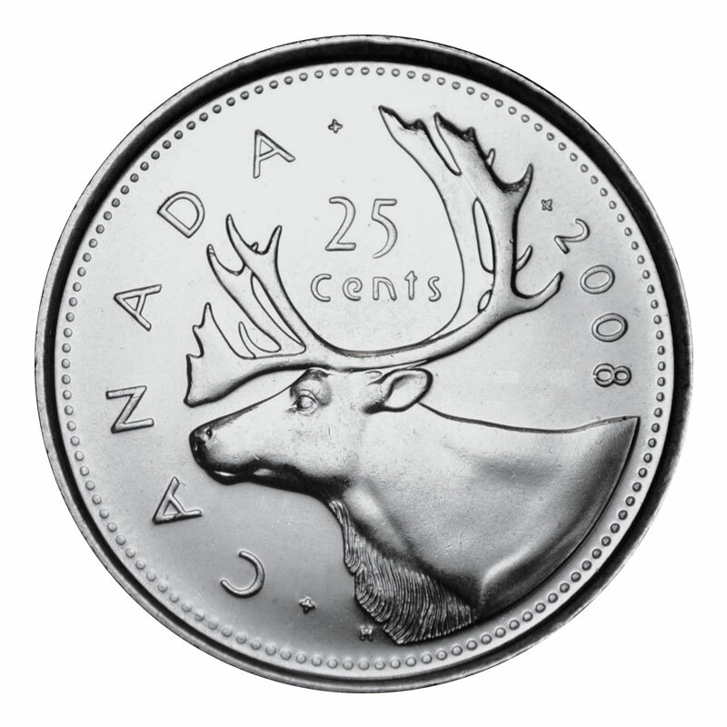 2008 RCM Logo CANADA 25 Cent Coin from Mint Roll UNC
