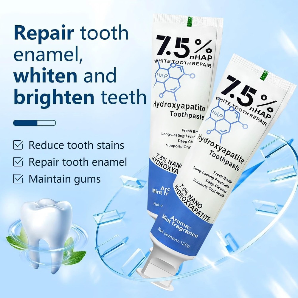 7.5% Hydroxyapatite Toothpaste for Advanced Enamel Protection 4.23 OZ