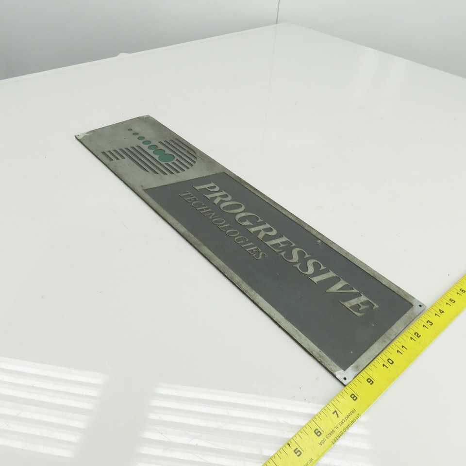 Progressive Technologies 24" x 6" Cast Iron Machine Name Plate Legend Logo