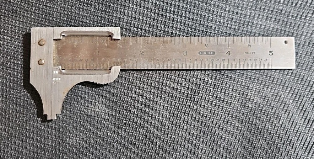 GENERAL 729 POCKET SLIDE 5" CALIPER TOOL MACHINING   (k5)