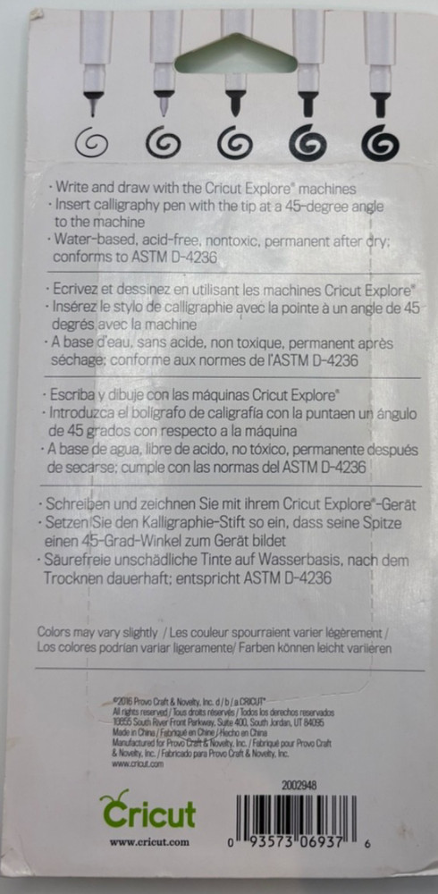 NWT CRICUT EXPLORE MULTI 5-PEN SET BLACK