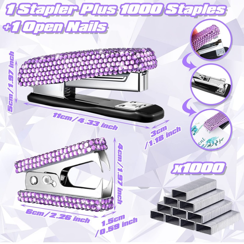 Yunlly 6 Pack Bling Office Stationery Set Desk Accessory Office Set Includes ...