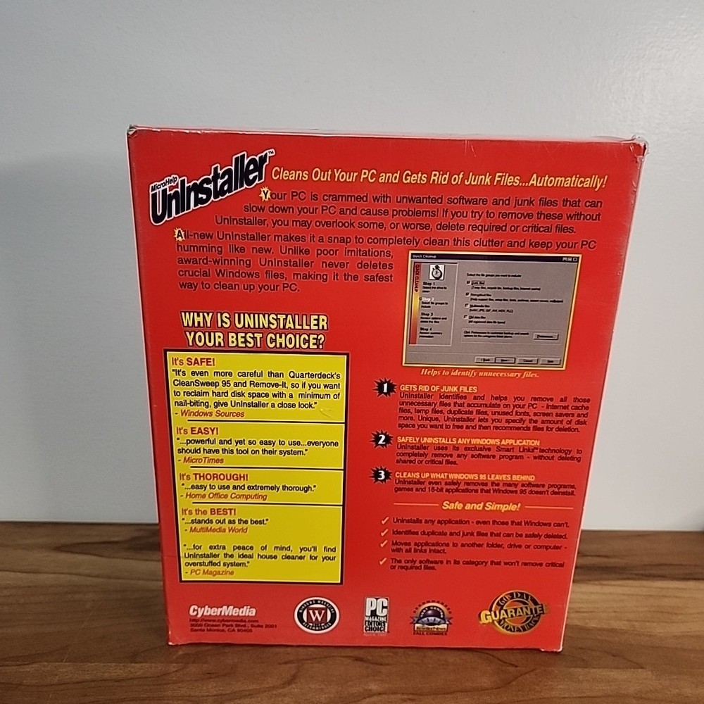 Microhelp Uninstaller Windows 95 And NT CD Rom Version CyberMedia