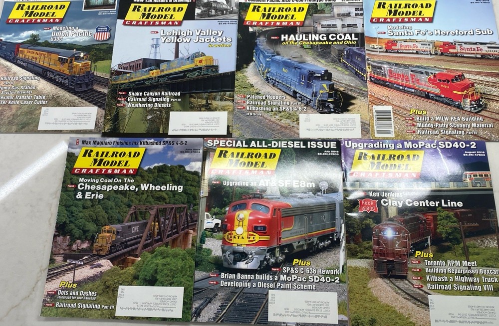Railroad Model Craftsman Magazine 7 Issues 2016