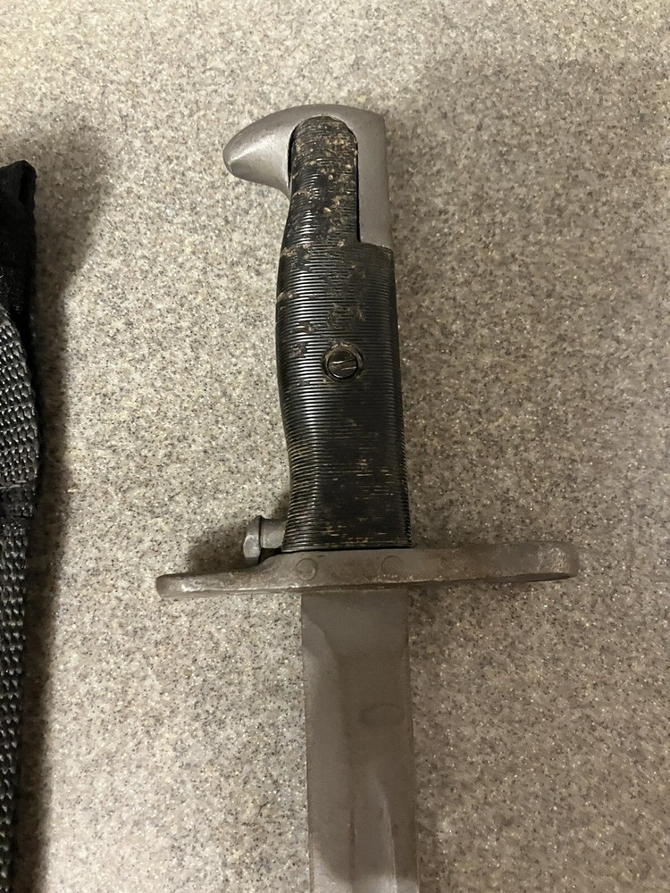 Vintage WWII Bayonet Gray Black Handle - Knife