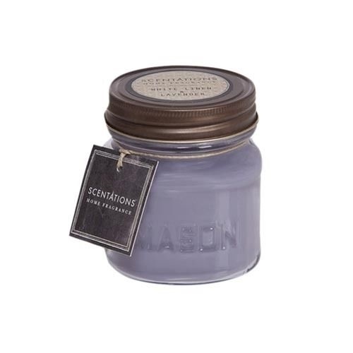 Scentations Mason Jar Candle 8.5 Oz. - White Linen & Lavender