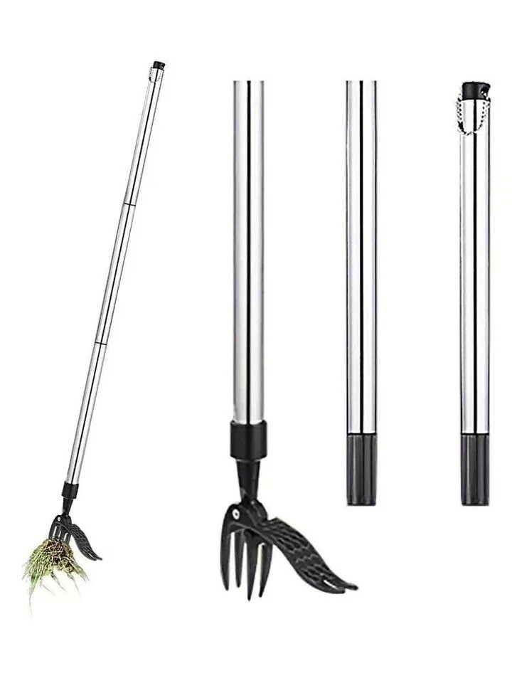 Stand Up Weed Puller Claw Tool Long Handle Garden Weeder Root Remover Outdoor