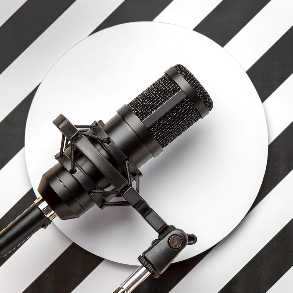 8 Pcs Universal Microphone Shock Mount Rubber Bands Black Elastic Replacement...