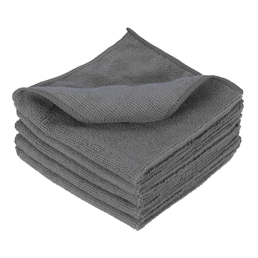 5 pcs microfiber cleaning cloth, grey (square), 30x30 cm