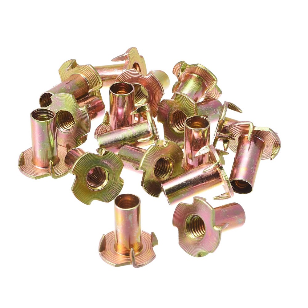 M8x22mm T Nuts 4 Rivets T Nut Carbon Threaded Steel Inserts 24pcs