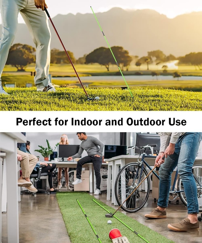 Rhino Valley Golf Alignment Sticks - Collapsible Golf Practice Rods for Aiming,
