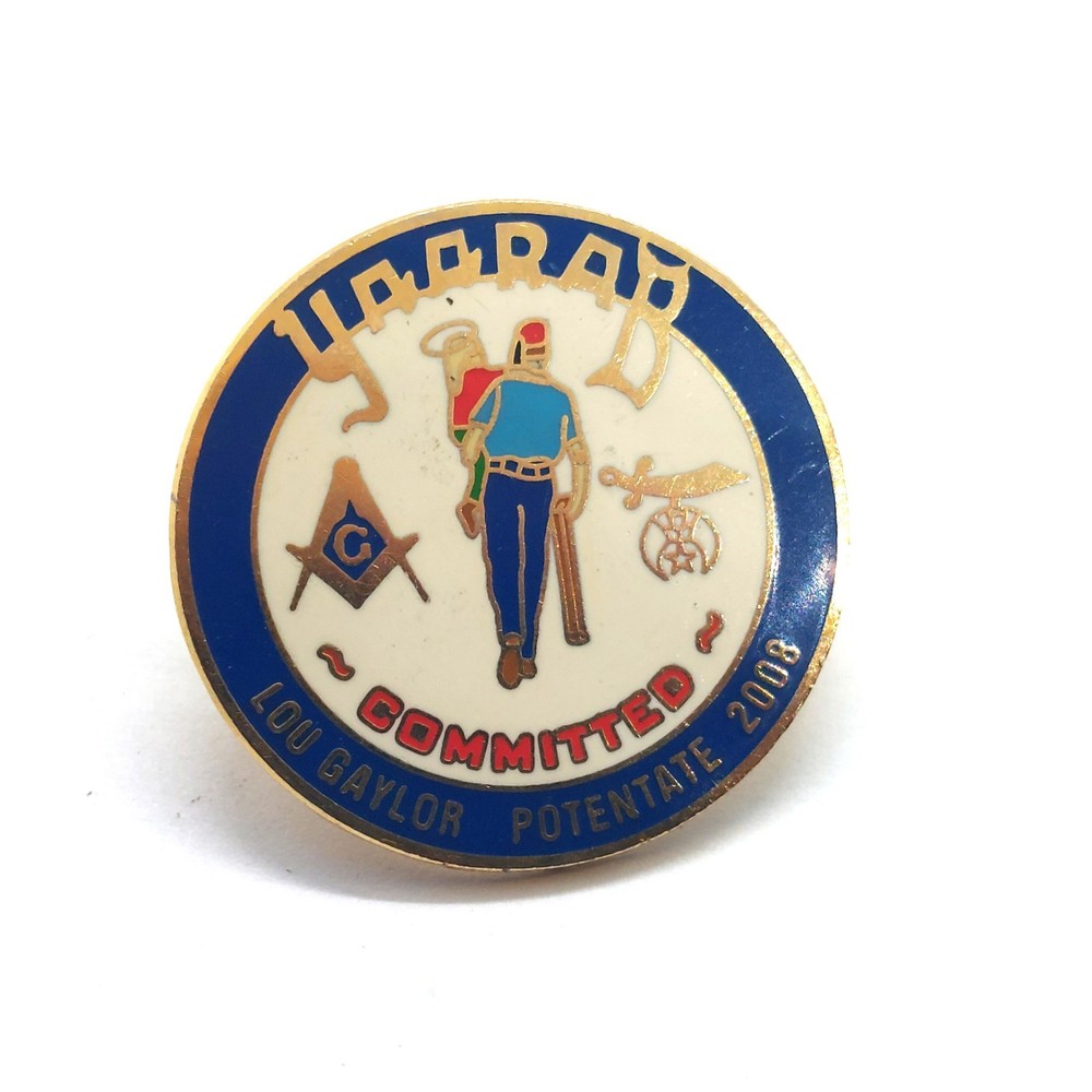 Shriners Committed 2008 Lou Gaylor Potentate Fraternal Masonic Lapel Pin
