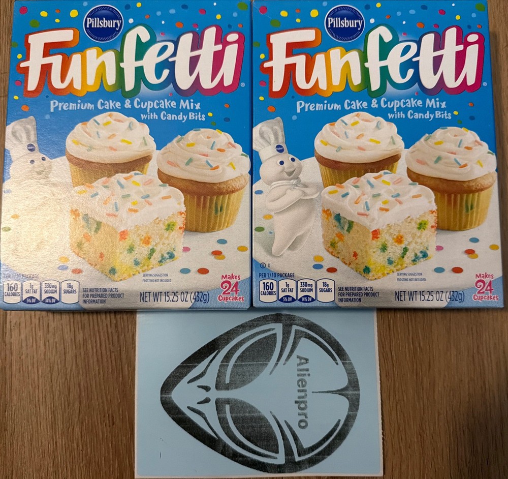 2 -Boxes Pillsbury Funfetti Cake Mix with Candy Bits Premium 15.25oz