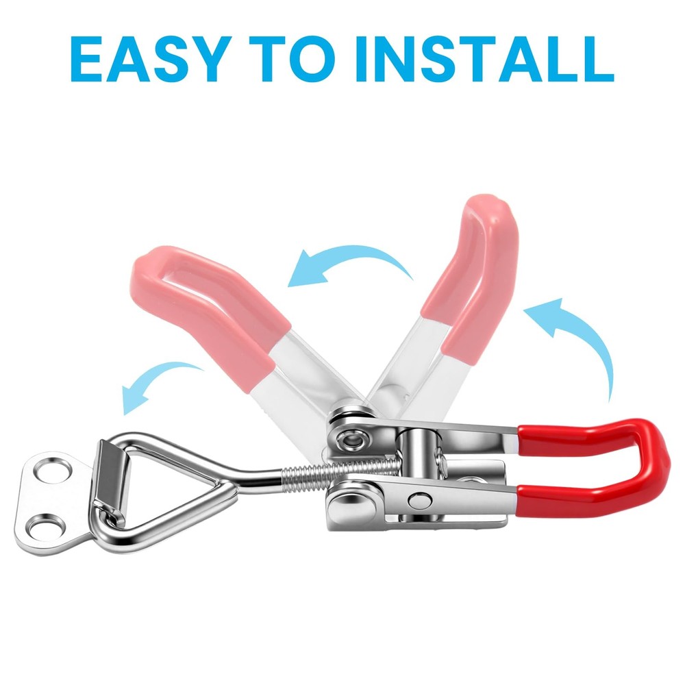 pwkauka 6 Pack Toggle Latch Clamp 4001, Adjustable Quick Release Pull Red