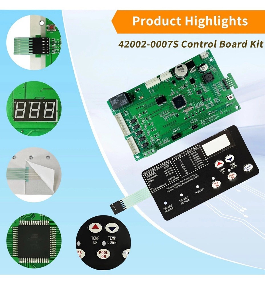 42002-0007S Control Board Kit Replacement for Pentair MasterTemp