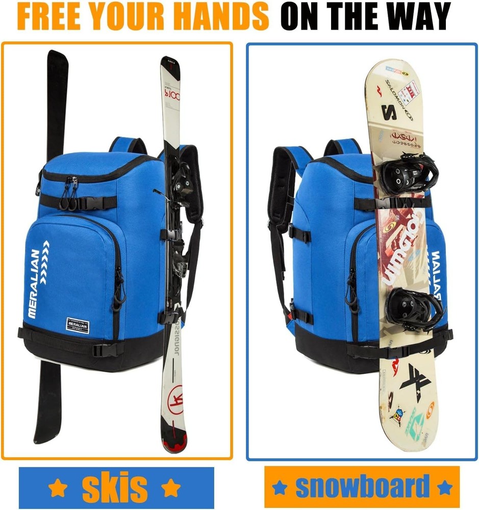 Ski Boot Bag - 50L Ski Boot Travel Backpack Waterproof Snowboard Boot Backpac...