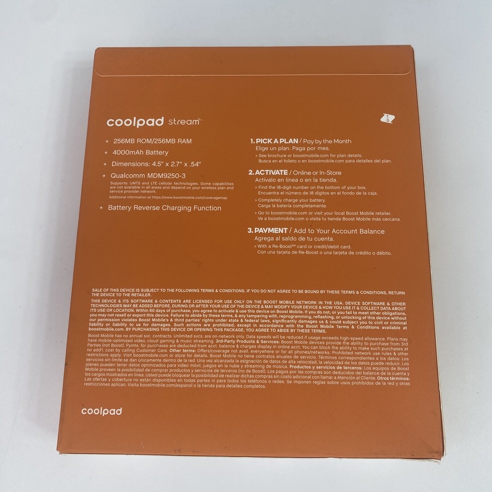 Wireless Wifi Coolpad Stream by Boost Mobile Expanded Data Network Device NEW!!