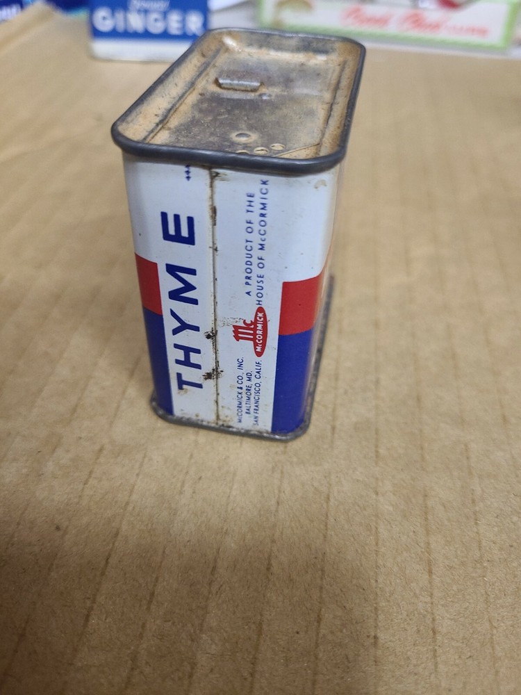 Vintage McCormick Powdered Thyme Tin 1 oz. Empty