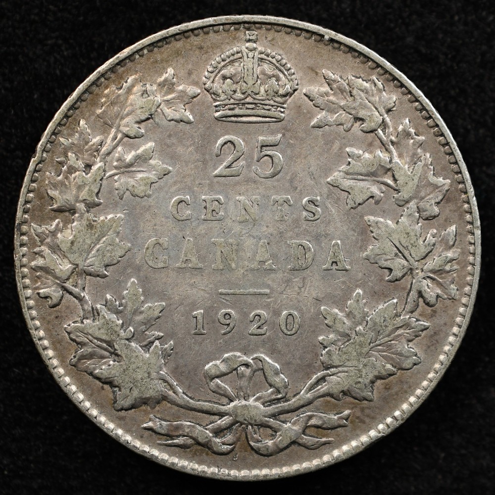 Canada 25 Cents 1920, Coin, Silver, Inv#E273