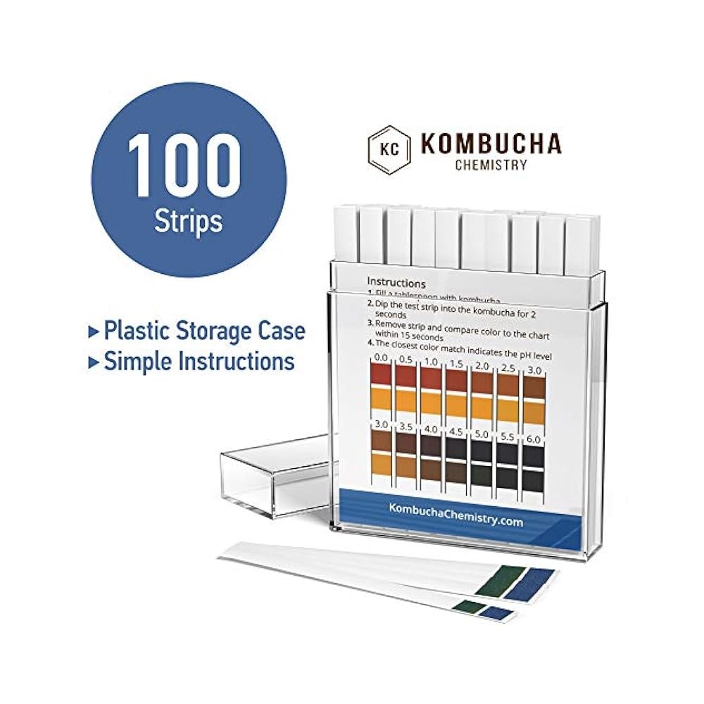 pH Test Strips for Kombucha, 0-6 Range (0.5 Steps), 100-Piece Kit