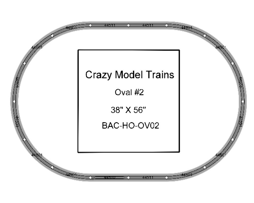 Bachmann E-Z Track HO Scale Oval #02 Basic Train Track Set - 38" X  56"