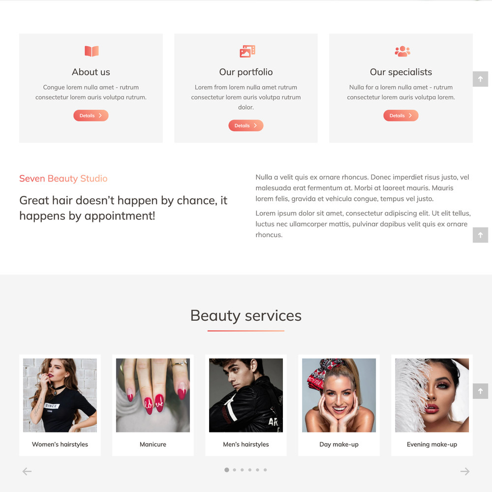 Beauty Studio Website Design with Free VPS Web Hosting and Installation