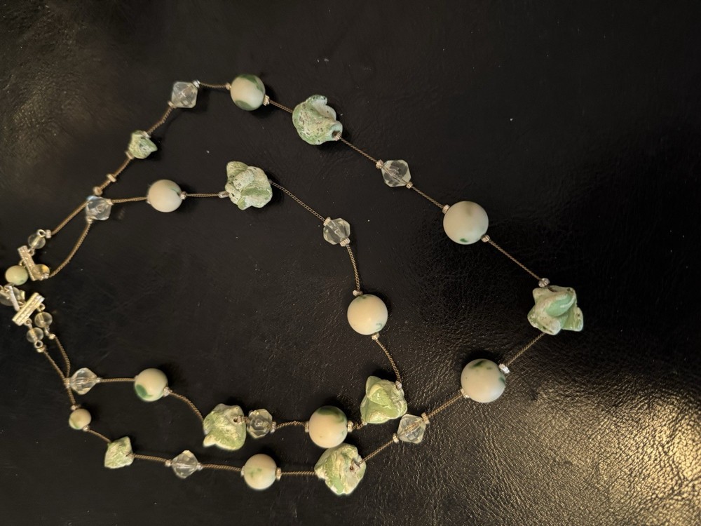 vintage stone bead necklace