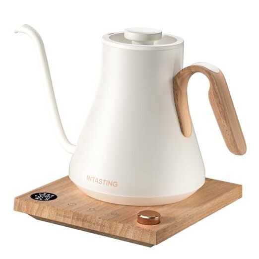 Electric Kettle, Gooseneck Electric Kettle, ±1℉ Precise Cream White