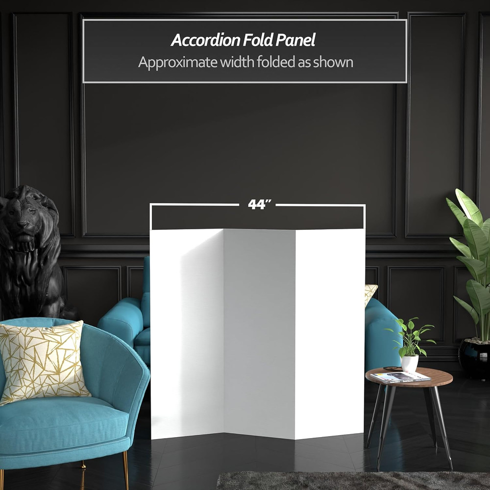 4 Ft. Short White Temporary Cardboard Folding Screen - 3 Panels