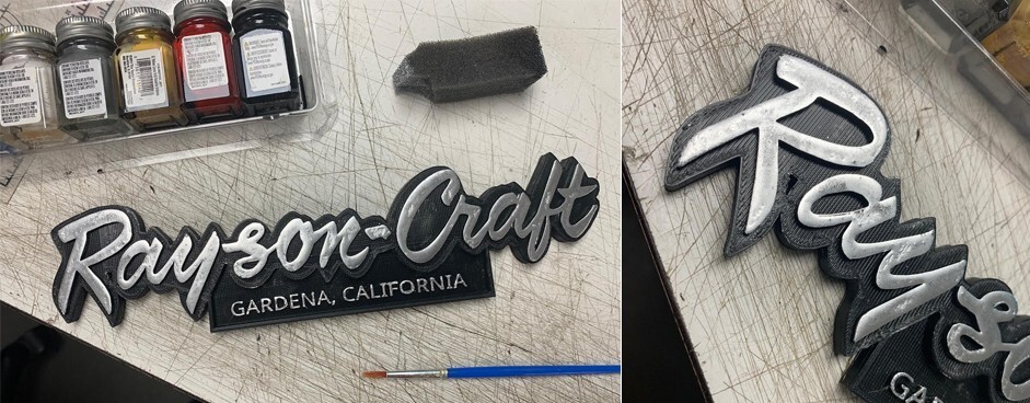 2 Rayson-Craft Boat Decals Plastic Replica