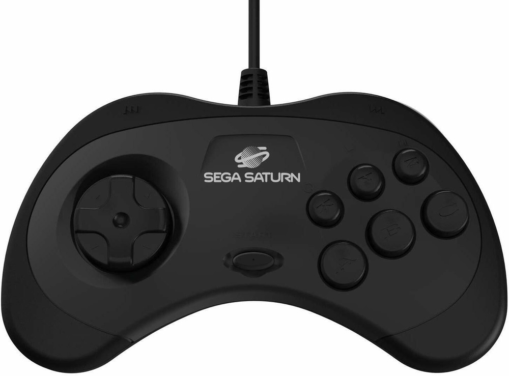 Retro-Bit Official Sega Saturn Controller Pad - Original Port - Black