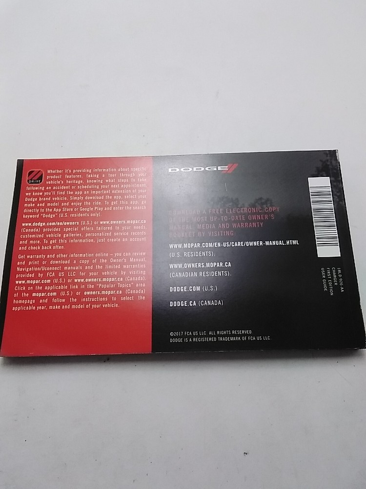 2018 Dodge Charger User Guide OEM