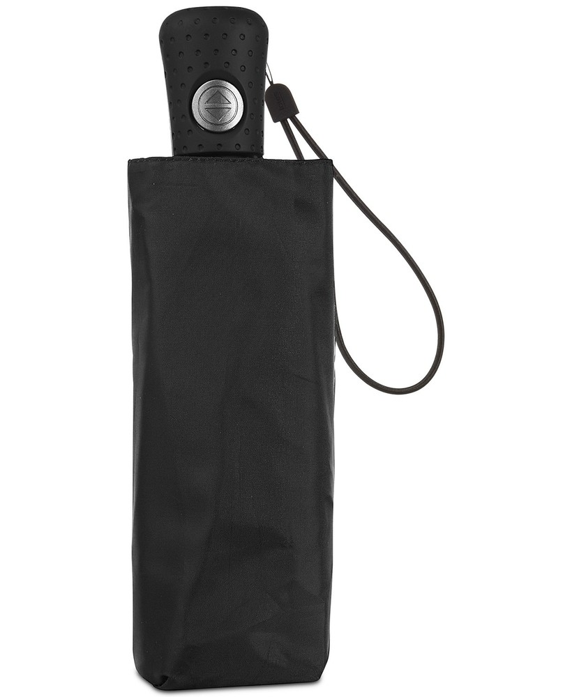 Totes Traveler Black Compact Automatic Open Close Folding Rain Umbrella