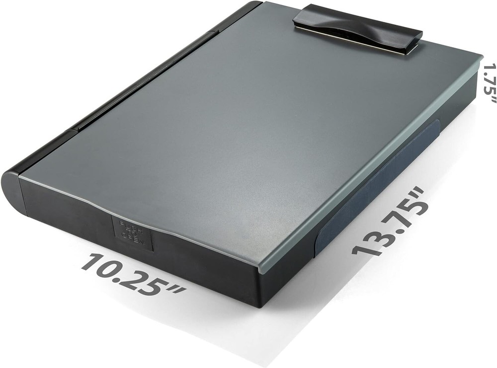 Recycled Double Storage Clipboard/Forms Holder, Plastic, Gray/Black 83357
